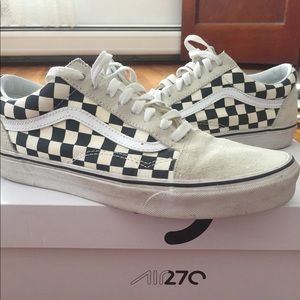 Vans Checkerboard Old Skools White Black Mens